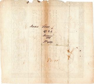 1777,  Revolutionary War State of Massachusetts Bay Treasury Certificate,  signed 4