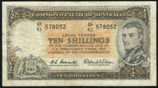 Australia - 10 Schillings 1/2 Pound 1961 - 1965 Banknote Note - P 33 P33 (f)