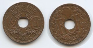 G6237 - French Indo - China 1/2 Cent 1938 Km 20 Xf Französisch Indochina