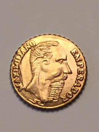 Mexico 1865 Maximilian Mini Gold Coin.