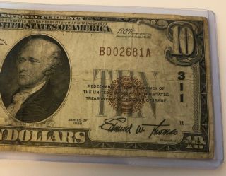 1929 The First National Bank Of Gettysburg Penn.  National Currency $10 Note 4
