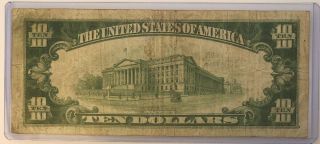 1929 The First National Bank Of Gettysburg Penn.  National Currency $10 Note 5