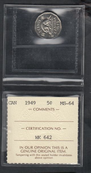 1949 Canada Nickel 5 Cents