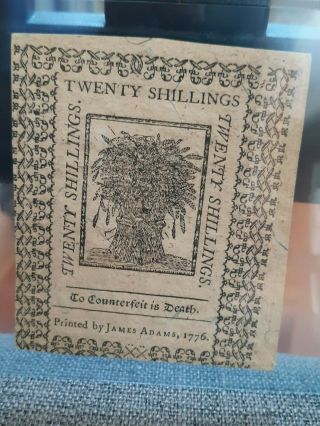 Scarce - 1776 20 Shillings Delaware Colonial Note PMG 63 EPQ Fr.  DE - 80 4