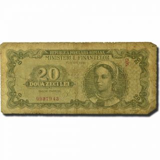 [ 564221] Banknote,  Romania,  20 Lei,  1950,  1950 - 06 - 15,  Km:84a,  Vg (8 - 10)
