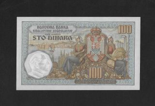 Unc Printed In France 100 Dinars 1934 Yugoslavia Croatia Serbia Slovenia