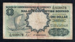 1 Dollar From Malaysia And British Borneo 1959