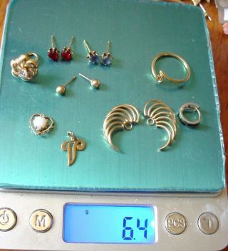 14kt Gold Jewelry Scrap & Wear 6.  4 Grams