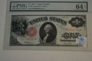 Money USA $1 Dollar 1917 Legal Tender PMG FR 39 Graded 64 EPQ 2