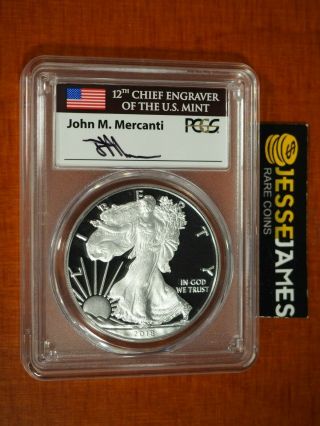 2018 W Proof Silver Eagle Pcgs Pr70 Dcam Mercanti First Day Of Issue Fdi Denver