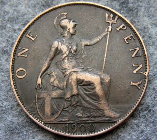 Great Britain Queen Victoria 1900 One Penny,  Patina
