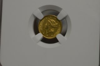 1851 G$1 One Dollar Us Gold Coin Ms 62 Ngc