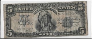 1899 $5 Silver Certificate Indian Chief.