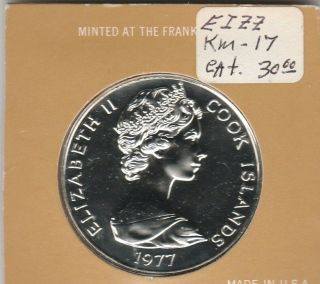 (u) Coin - Cook Islands - 1977 - $5 - Proof - Franklin