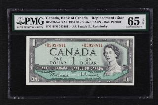 1954 Canada Bank Of Canada Bc - 37ba - I 1 Dollars Pmg 65 Epq Unc Replacement