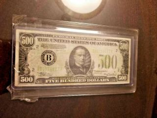 1934 - A $500 Five Hundred Dollar Bill Federal Reserve Note York
