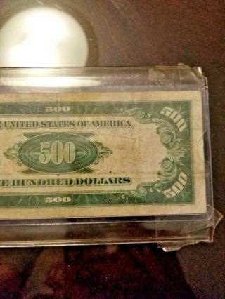 1934 - A $500 FIVE HUNDRED DOLLAR BILL FEDERAL RESERVE NOTE YORK 6