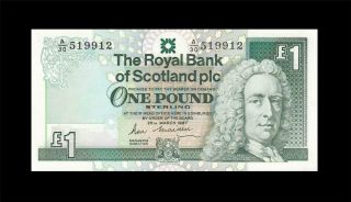 1987 Royal Bank Of Scotland Edinburgh 1 Pound " A " ( (gem Unc))