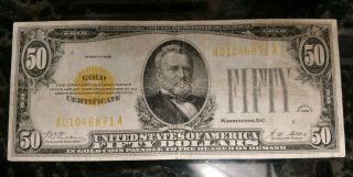 1928 Circulated Fifty Dollar $50 Gold Certificate