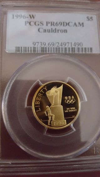1996 - W $5 Proof Gold Coin Cauldron - Pcgs Pr69 Dcam