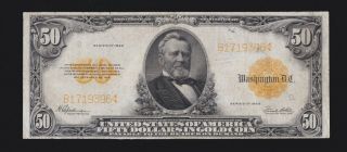 Us 1922 $50 Gold Certificate Fr 1200 Vf (- 396)