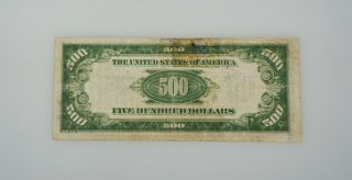 1934 - A $500 Federal Reserve Note Green Seal Small Size York 2