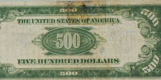 1934 - A $500 Federal Reserve Note Green Seal Small Size York 3