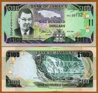 Jamaica,  $100,  2001,  P - 80 (80a),  Unc