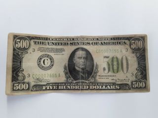 $500 Five Hundred Dollar Bill - Series 1934a - Federal Reserve Note - Atlanta,  Ga