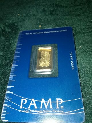 2.  5 Gram Pamp Suisse Gold Bar.  9999