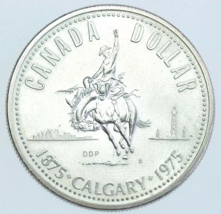 Canada Elizabeth Ii Dollar,  1975 Silver Coin Bu
