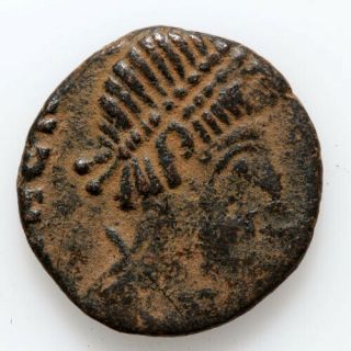 Scarce - Late Roman Era Vandals Bronze Coin Imittating Honorius Ca 350 - 400 Ad