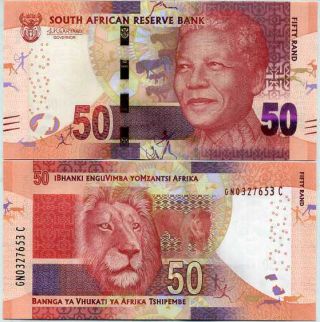 South Africa 50 Rand Nd 2016 / 2017 P 140 Lion Kganyago Unc Nr