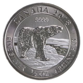 2018 Polar Bear Canada Canadian $2 1/2 Oz.  999 Silver Coin 132