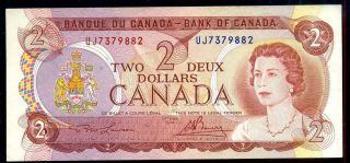Canada 2 Dollars 1974 Prefix Uj P 86a About Uncirculated
