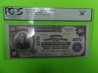 Fr - 632 1902 Pb $10 Charter 2370 Chase National Bank Note York 30 Very - Fine