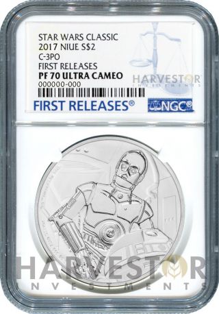 2017 Silver Star Wars Classic: C - 3po - Ngc Pf70 First Releases With Ogp &