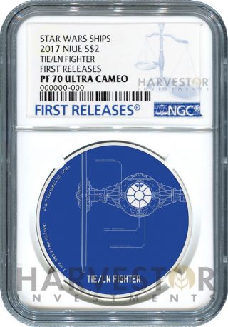 2017 Star Wars Ships: Tie Fighter Tie/ln - Ngc Pf70 First Releases W/ogp - 4th