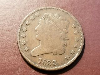 1833 Half Cent,  Grade