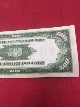 1934 $500 Five Hundred DOLLAR BILL NOTE Federal Reserve York 8