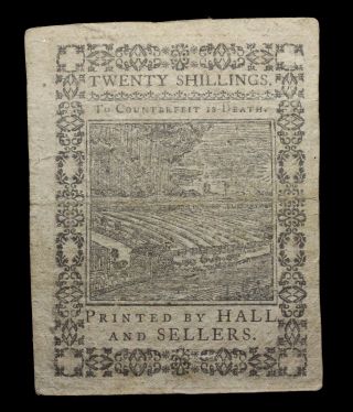 Pennsylvania,  October 1,  1773,  20 Shillings,  Walter Breen certificate 3