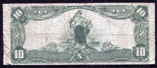 1902 $10 THE FIRST NATIONAL BANK OF ITHICA,  NY NATIONAL CURRENCY CH.  222 2