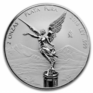 Libertad – Mexico – 2018 2 Oz Reverse Proof Silver Coin In Capsule