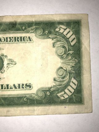 $500 Bill 1934 San Francisco California Money Federal Reserve Note Five Hundred 5