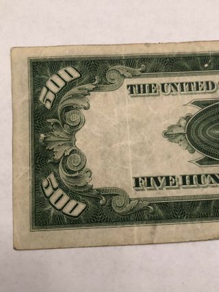 $500 Bill 1934 San Francisco California Money Federal Reserve Note Five Hundred 7