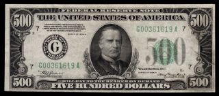 Awsome Fr.  2202 - G 1934 - A $500 Five Hundred Dollars Frn Federal Reserve Note
