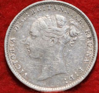 1883 Great Britain 3 Pence Silver Foreign Coin