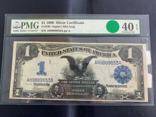 1899 $1 Silver Certificate Fr 230 Black Eagle Graded Pmg 40 Epq Extremely Fine