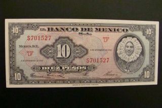 Mexico 10 Pesos 1961 Crisp Au/unc
