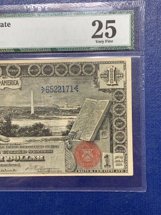 FR224 $1 1896 SILVER CERTIFICATE EDUCATION NOTE PMG 25 Very Fine 5